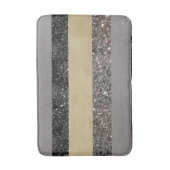 Gold Silver Black Glitter Glam Stripes #1 (Faux Gl Badmat (Voorkant Verticaal)