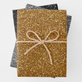 Gold Silver Black Glitter Inpakpapier Vel (In situ)