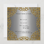 Gold Silver Black retro Party Invitation Kaart (Achterkant)