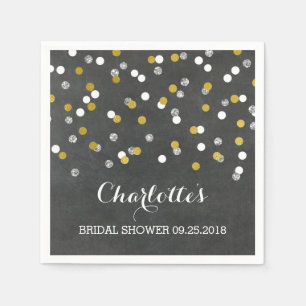 Gold Silver Chalkboard Confetti Vrijgezellenfeest Servetten