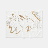 Gold & Silver Chrismas - boom Fleece Deken (Voorkant (Horizontaal))