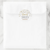 Gold Silver Confetti Afstuderen 2025 Ronde Sticker (Tas)