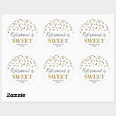Gold Silver Confetti Pensioen is zoet Ronde Sticker (Vel)