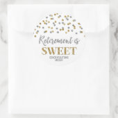 Gold Silver Confetti Pensioen is zoet Ronde Sticker (Tas)