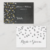 Gold Silver Confetti Table Place Paramètre Cartes (Devant / Derrière)