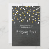 Gold Silver Confetti Vow Renewal Invitation (Devant)
