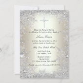 Gold Silver Crystal Snowflake Baptism/Christening Kaart (Voorkant)