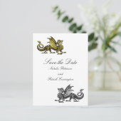 Gold Silver Dragon Enregistrer la carte postale Da (Debout devant)