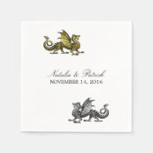 Gold Silver Dragon Wedding Paper Napkins Servetten (Voorkant)