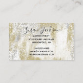 Gold Silver Elegant Black Script Hair & Makeup Bus Visitekaartje (Achterkant)