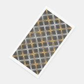 Gold, Silver en Black Laced Pattern Servet (Hoek)