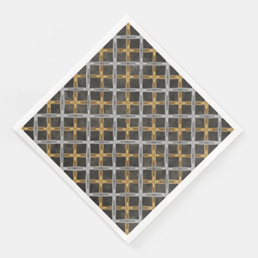 Gold, Silver en Black Laced Pattern Servet (Hoek)