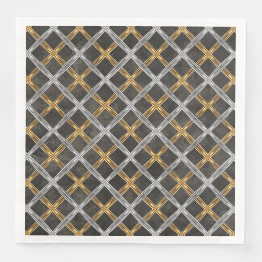 Gold, Silver en Black Laced Pattern Servet (Voorkant)