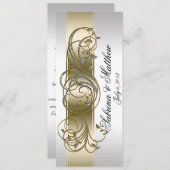 Gold Silver Formal Wedding Program Prayer Programma (Voorkant / Achterkant)