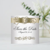 Gold Silver  Formulier sparen de Datum Save The Date (Staand voorkant)