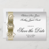 Gold Silver  Formulier sparen de Datum Save The Date (Voorkant)