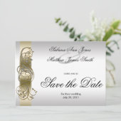 Gold Silver  Formulier sparen de Datum Save The Date (Staand voorkant)