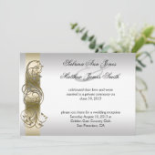 Gold Silver  huwelijksaankondiging Kaart (Staand voorkant)