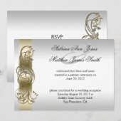 Gold Silver  huwelijksaankondiging Kaart (Voorkant / Achterkant)