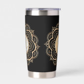 Gold & Silver Mandala water bottle Geïsoleerde Drinkbeker (Links)