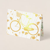 Gold Silver Retro Bicycle Floral Pattern Folie Kaarten (Voorkant)
