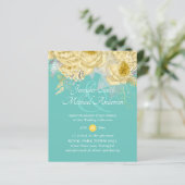 Gold Silver Rozen Floral Wedding Invites (Staand voorkant)