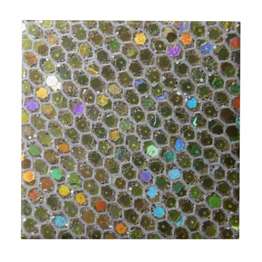 Gold Silver Shimmering Glitter Sparkles Pattern Tegeltje (Voorkant)