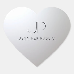  Gold Silver Sjabloon Initiaal Monogram Hart Sticker