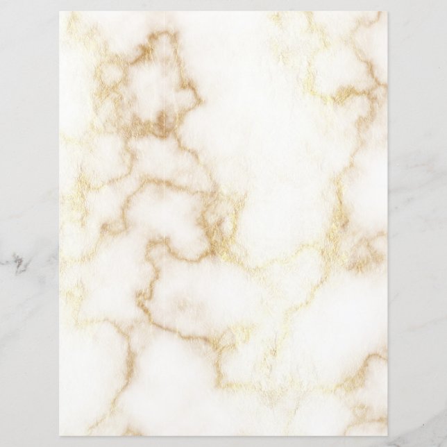 Gold Silver Vein Marble 2 Sided Scrapbook Paper (Voorkant)