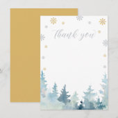 Gold & Silver Winter Wonderland Carte de remerciem (Devant / Derrière)