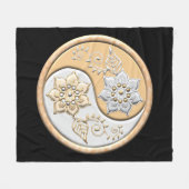 Gold & Silver Yin Yang Fleece Deken (Voorkant (Horizontaal))
