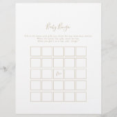 Gold Simple Baby Bingo Shower Game (Voorkant)