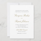 Gold Simple Elegant Script Typography Weddenschap Kaart (Voorkant)