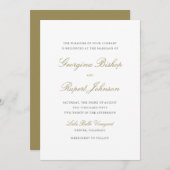 Gold Simple Elegant Script Typography Weddenschap Kaart (Voorkant / Achterkant)