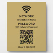 Gold Simple Elegant WiFi QR Code Netwerkwachtwoord Fotoplaat (Voorkant)