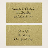 Gold simple mariage motif faveur merci tag (Devant & derrière)