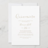 Gold Simple Minimaliste Quinceañera Invitation (Devant)