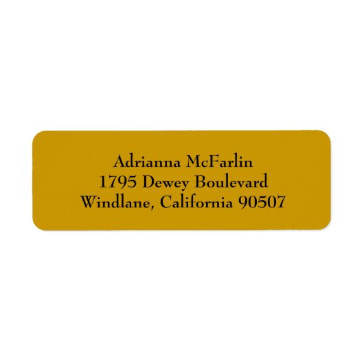Gold Simple Plain Return-adreslabels Etiket (Voorkant)