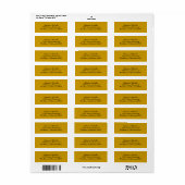 Gold Simple Plain Return-adreslabels Etiket (Full Sheet)