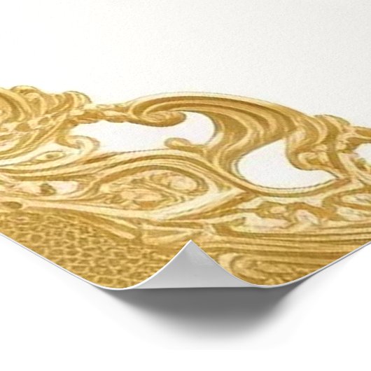 Gold Sjabloon Achtergrond Aangepast Poster (Hoek)