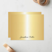 Gold Sjabloon Calligraphed Script Text Name (Voorkant / Achterkant in situ)