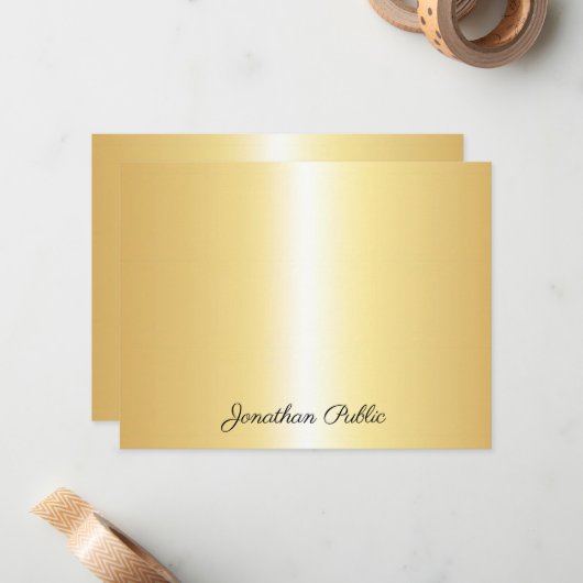 Gold Sjabloon Calligraphed Script Text Name (Voorkant / Achterkant in situ)