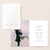 Gold Sketting Floral slaat de datum op Folie Kaarten (Display)