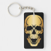 Gold Skull Acryl Sleutelhanger Rechthoek (Voorkant)
