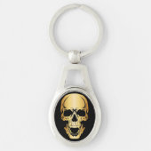 Gold Skull Metal Sleutelhanger (Voorkant)