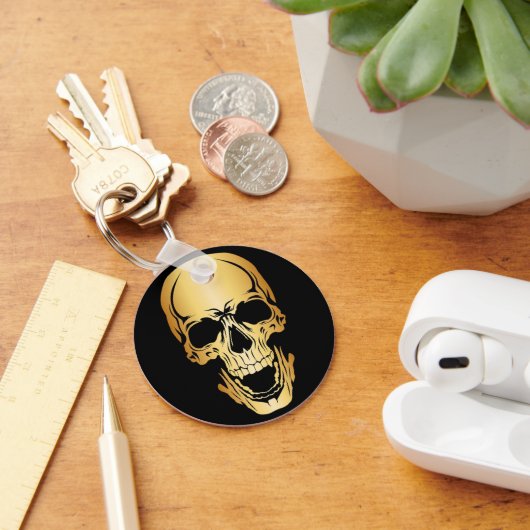 Gold Skull Metal Sleutelhanger (Bureau)