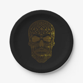 Gold Skull papier borden Papieren Bordje