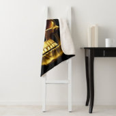 Gold Skull Sherpa Blanket Deken (In situ)