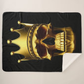 Gold Skull Sherpa Blanket Sherpa Deken (Voorkant (horizontaal))