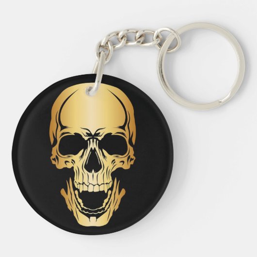 Gold Skull Sleutelhanger acrylcirkel (Achterkant)